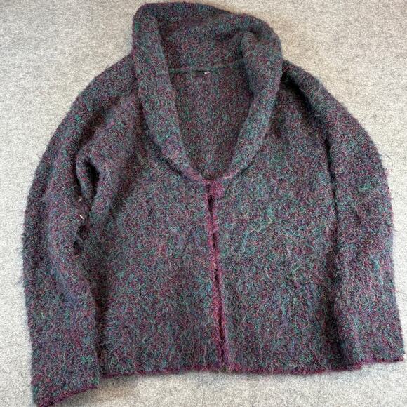 Vintage Sweater Womens Medium Mohair Alpaca Blend Shawl Neck Cardigan Grandma - Picture 1 of 5